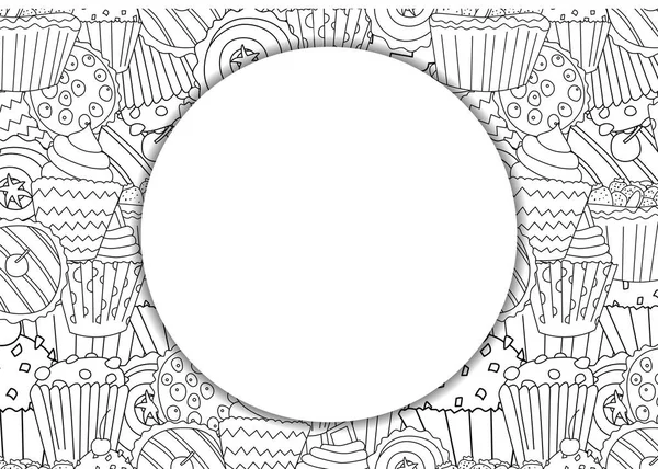 Cupcake seamless modeli karikatür tarzı ile banner