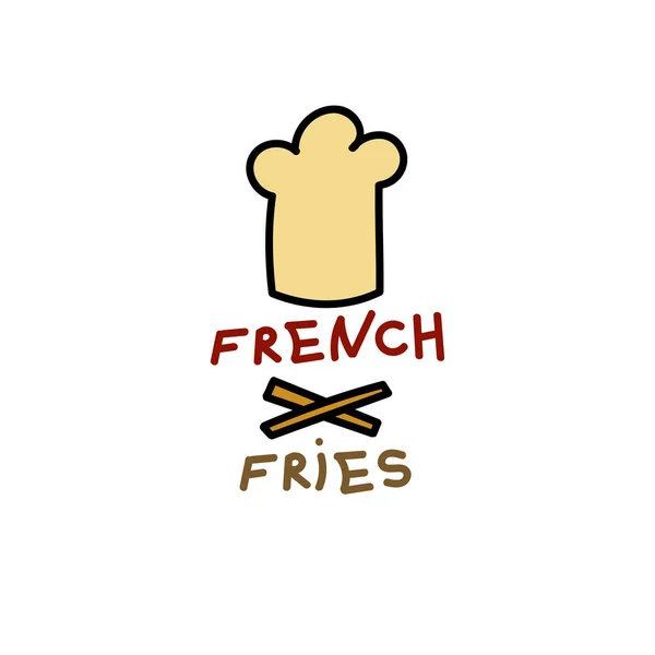 French fries logo in cartoon style — Stock Vector