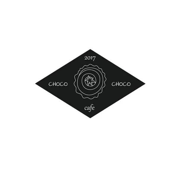 Cafe logotyp med cupcake i enkel stil — Stock vektor