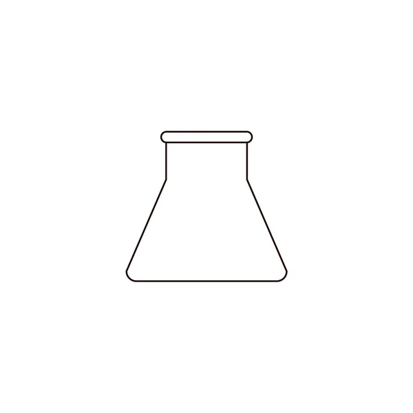 Icono del tubo de ensayo químico en estilo de esquema — Vector de stock