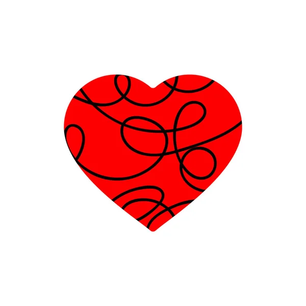 Icona del cuore in stile piatto — Vettoriale Stock