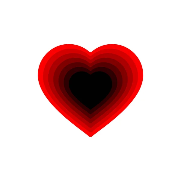 Icône de coeur dans le style de coupe de papier — Image vectorielle
