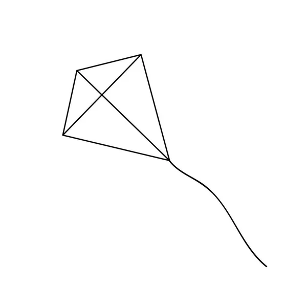 Kite in outline style — Stock Vector