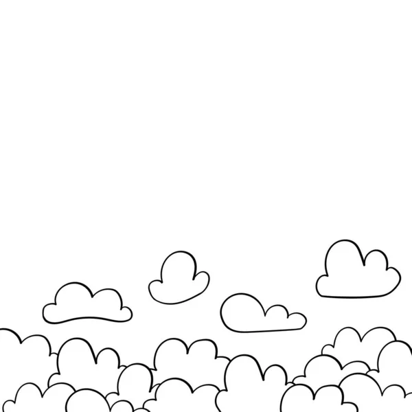 Banner im skandinavischen Stil mit Wolken für Kinderzimmer-Design - web, print. Vektorillustration — Stockvektor