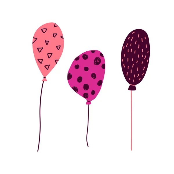 Ballons Motifs Isolés Sur Fond Blanc — Image vectorielle