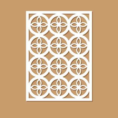 İskandinav desenli kart - baskı ve iç dekorasyon için geometrik panel. Lazer kesimi için mükemmel. Vektör illüstrasyonu
