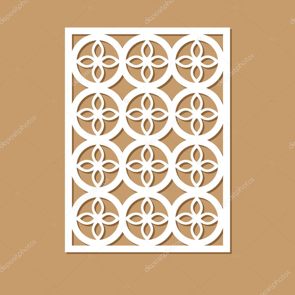 Scandinavian pattern card - geometric panel for print and interior decoration. Perfect for laser cutting. Vector illustration