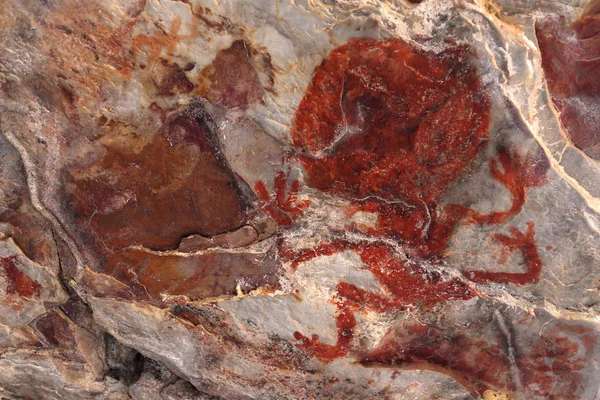 Rock schilderijen en grot schilderij in de Caatinga van Brazilië — Stockfoto