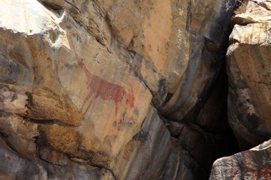 Resim Sergisi rock ve resim Brezilya Caatinga mağara