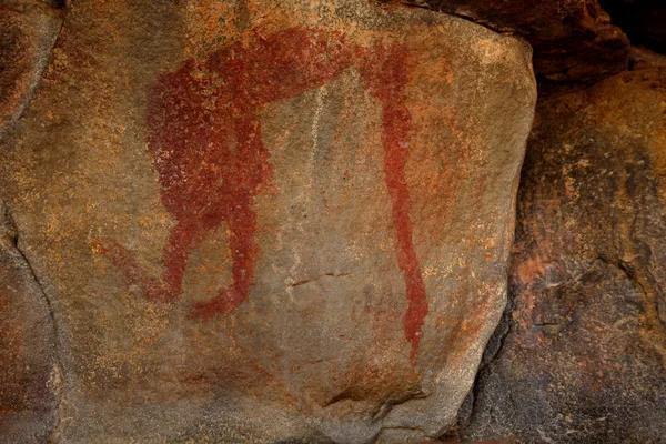 Pinturas rupestres e pintura rupestre na Caatinga do Brasil — Fotografia de Stock