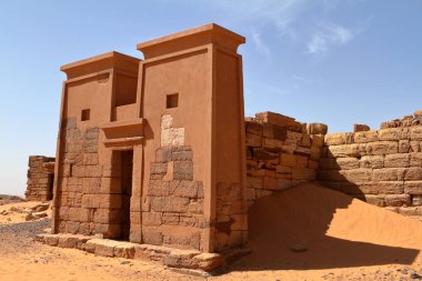 The pyramids of Meroe in the Sahara of Sudan clipart