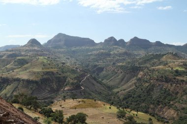 Etiyopya Simien dağlarında peyzaj