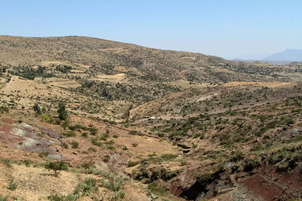 Getreidefelder und Landschaften in Äthiopien — Stockfoto