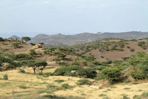 Het landschap in de buurt van Lalibela in Ethiopië — Stockfoto