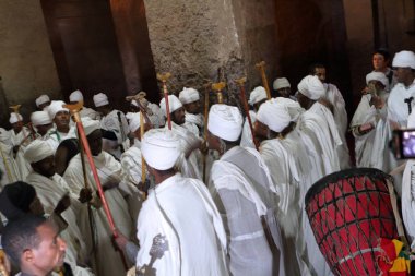 Christian Ortodoks töreni Lalibela kiliseleri oyma kaya