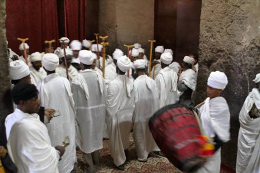 Christian Ortodoks töreni Lalibela kiliseleri oyma kaya