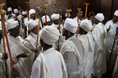 Christian Ortodoks töreni Lalibela kiliseleri oyma kaya