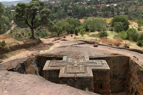 Die Felsbildhauerkirchen von lalibela in Äthiopien — Stockfoto