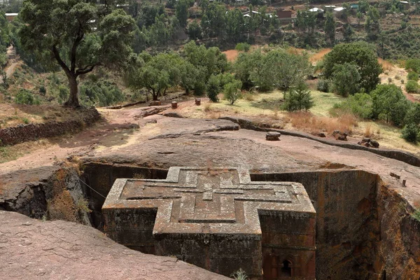 Die Felsbildhauerkirchen von lalibela in Äthiopien — Stockfoto