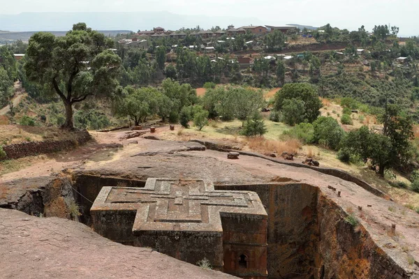 Die Felsbildhauerkirchen von lalibela in Äthiopien — Stockfoto