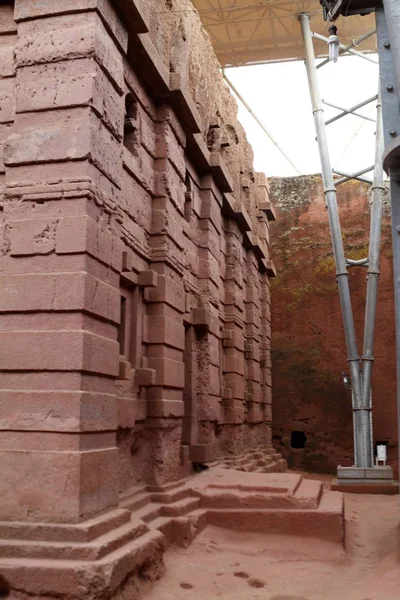 Las esculturas rupestres Iglesias de Lalibela en Etiopía — Foto de Stock