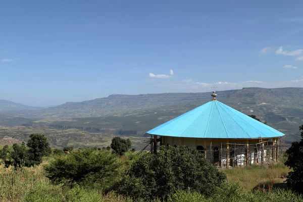 村庄与埃塞俄比亚村舍 — 图库照片