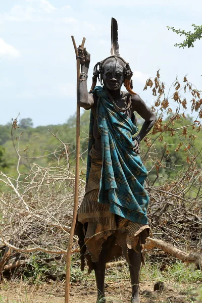 Mulheres de Mursi no Vale do Omo na Etiópia — Fotografia de Stock