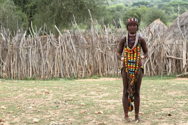 The tribe of Hamar in the Omo Valley of Ethiopia — Stock Photo, Image