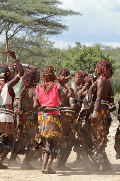 De stam van Hamar in de Omo vallei van Ethiopië — Stockfoto