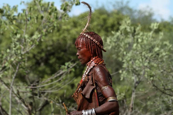 The tribe of Hamar in the Omo Valley of Ethiopia — Stock Photo, Image