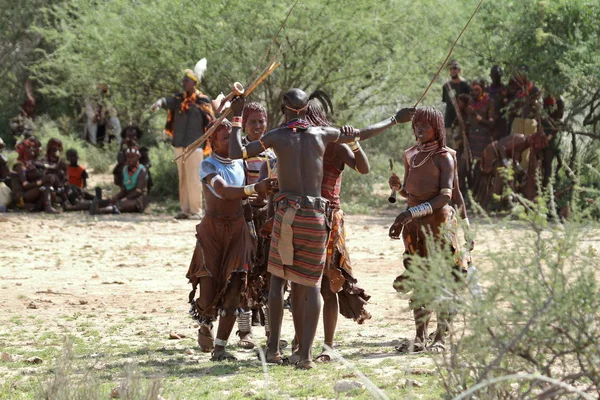 De stam van Hamar in de Omo vallei van Ethiopië — Stockfoto