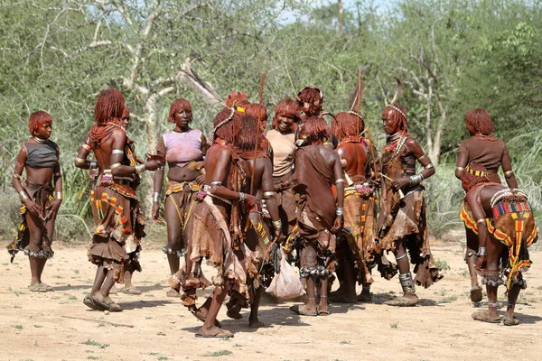 La tribu de Hamar en el Valle del Omo de Etiopía — Foto de Stock
