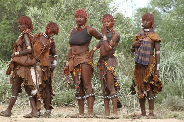 De stam van Hamar in de Omo vallei van Ethiopië — Stockfoto