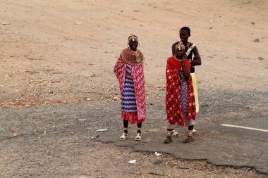 Kenya 'daki geleneksel Samburu Frauen 