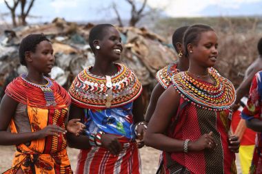 Traditional Samburu women in Kenya clipart
