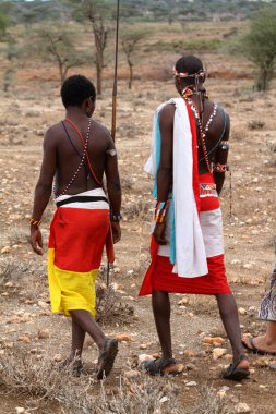 Kenya Samburu kabilesi erkeklerden