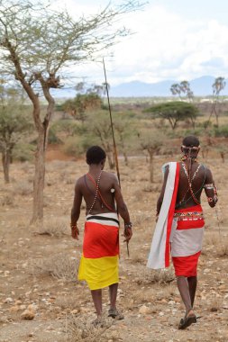 Kenya Samburu kabilesi erkeklerden