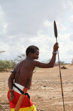 Kenya Samburu kabilesi erkeklerden