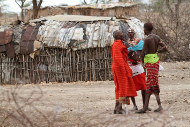 Kenya Samburu kabilesi erkeklerden