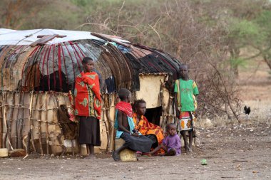 Oynayan Samburu çocuklar Afrika