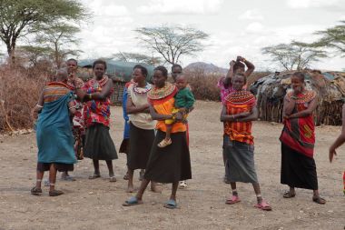 Geleneksel Kenya Samburu kadınlarda