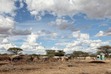Evler ve Samburu Afrika köyleri