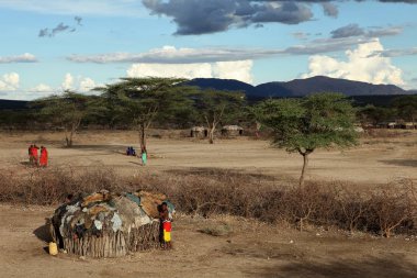 Cottages and villages of the Samburu in Africa clipart