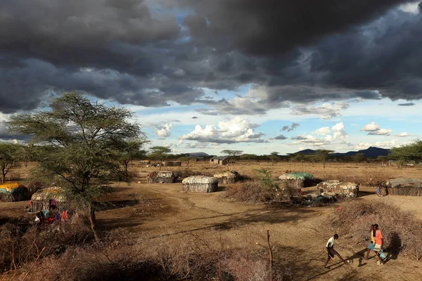 コテージやアフリカのサンブルの村 — ストック写真