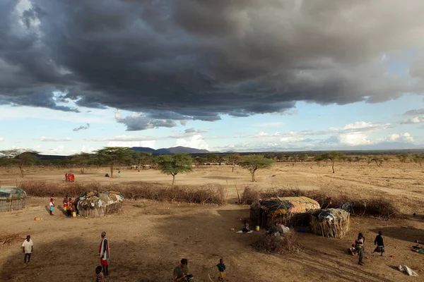 コテージやアフリカのサンブルの村 — ストック写真