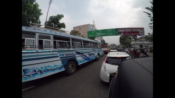 Verkeer Chaos Tuk Tuk Rijdt Sri Lanka December 2017 — Stockvideo