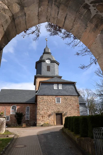 Iglesia Del Pueblo Herleshausen Norte Hesse Alemania — Foto de Stock