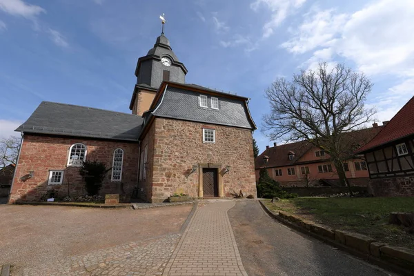 Vesnici Kostel Herleshausen Severním Německu Hesse — Stock fotografie