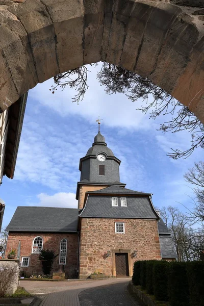 Iglesia Del Pueblo Herleshausen Norte Hesse Alemania — Foto de Stock