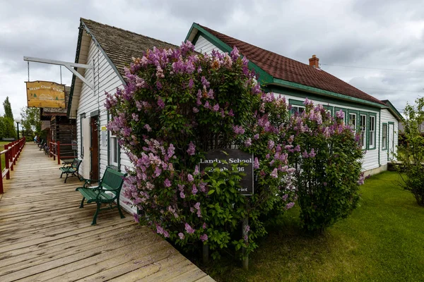 Uma Aldeia Casas Madeira Canadá — Fotografia de Stock